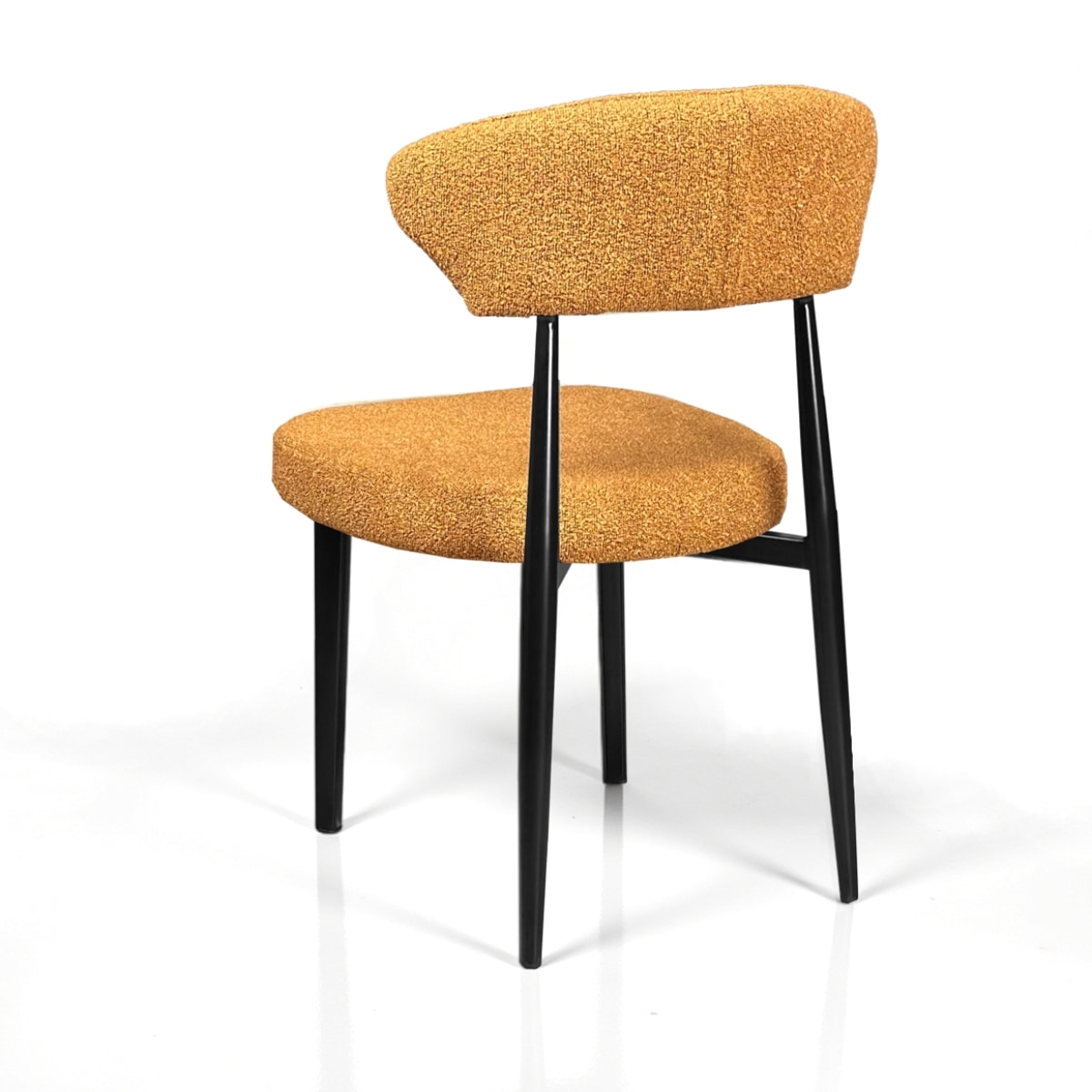 Lot de 2 chaises de salle à manger Tomasucci MELANIA, en tissu, jaune moutarde, 57 × 48 × 81 cm