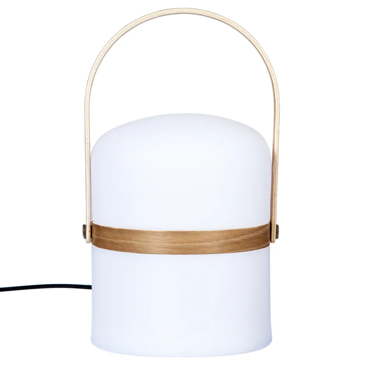 Lampe d'extérieur "Kiara" - blanc et bois H27 cm