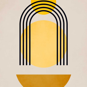 Affiche dessin abstrait bauhaus n°5 Affiche sous cadre noir
