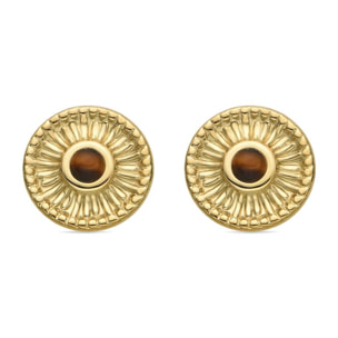 Pendientes con Ojo de Tigre acabado oro 18k