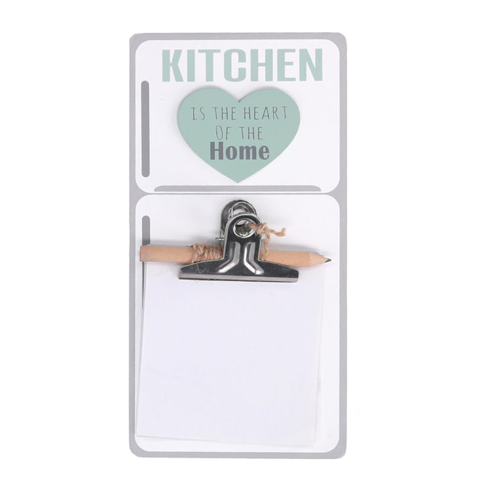 Portamemo in legno Home bianco cm10x20x3