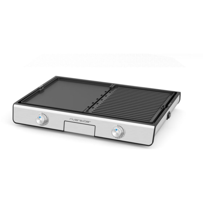 Plancha électrique RIVIERA ET BAR QPL530 réversible à poser, 45.5x28.5 cm