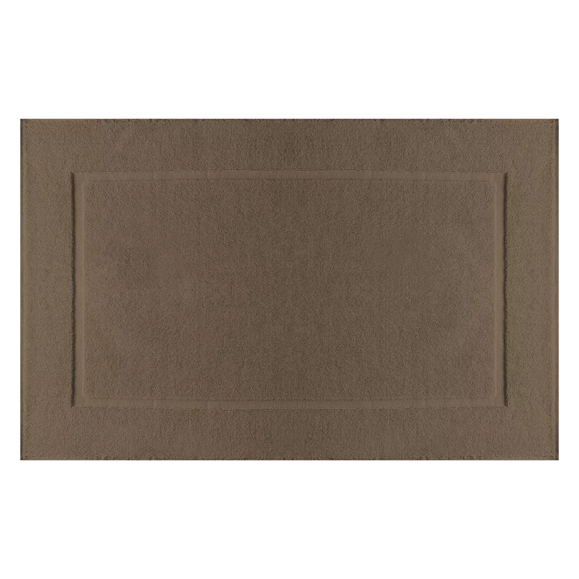 Tapis de bain pur coton 850 g/m² uni brun marron Vitae chocolat