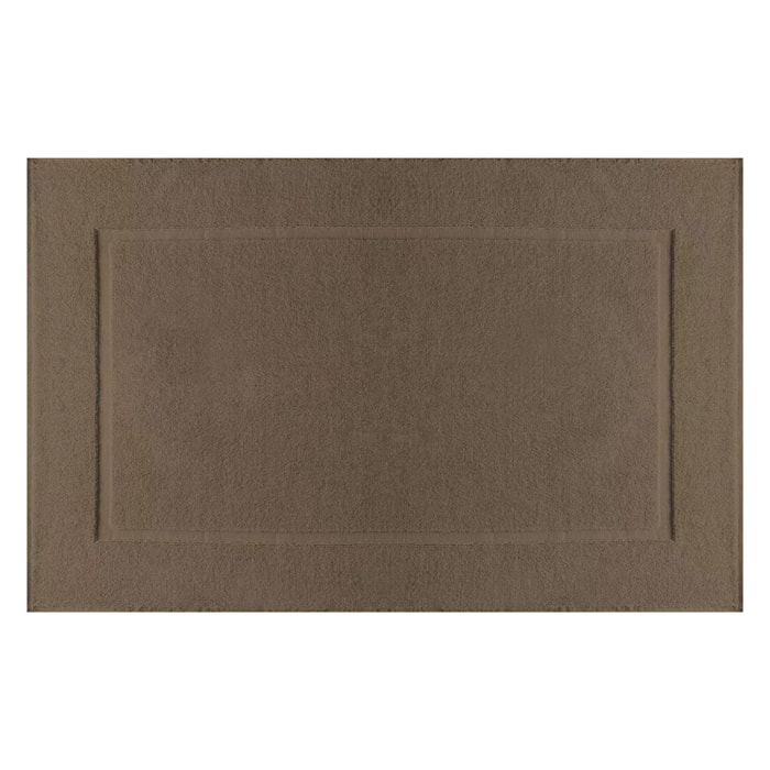 Tapis de bain pur coton 850 g/m² uni brun marron Vitae chocolat