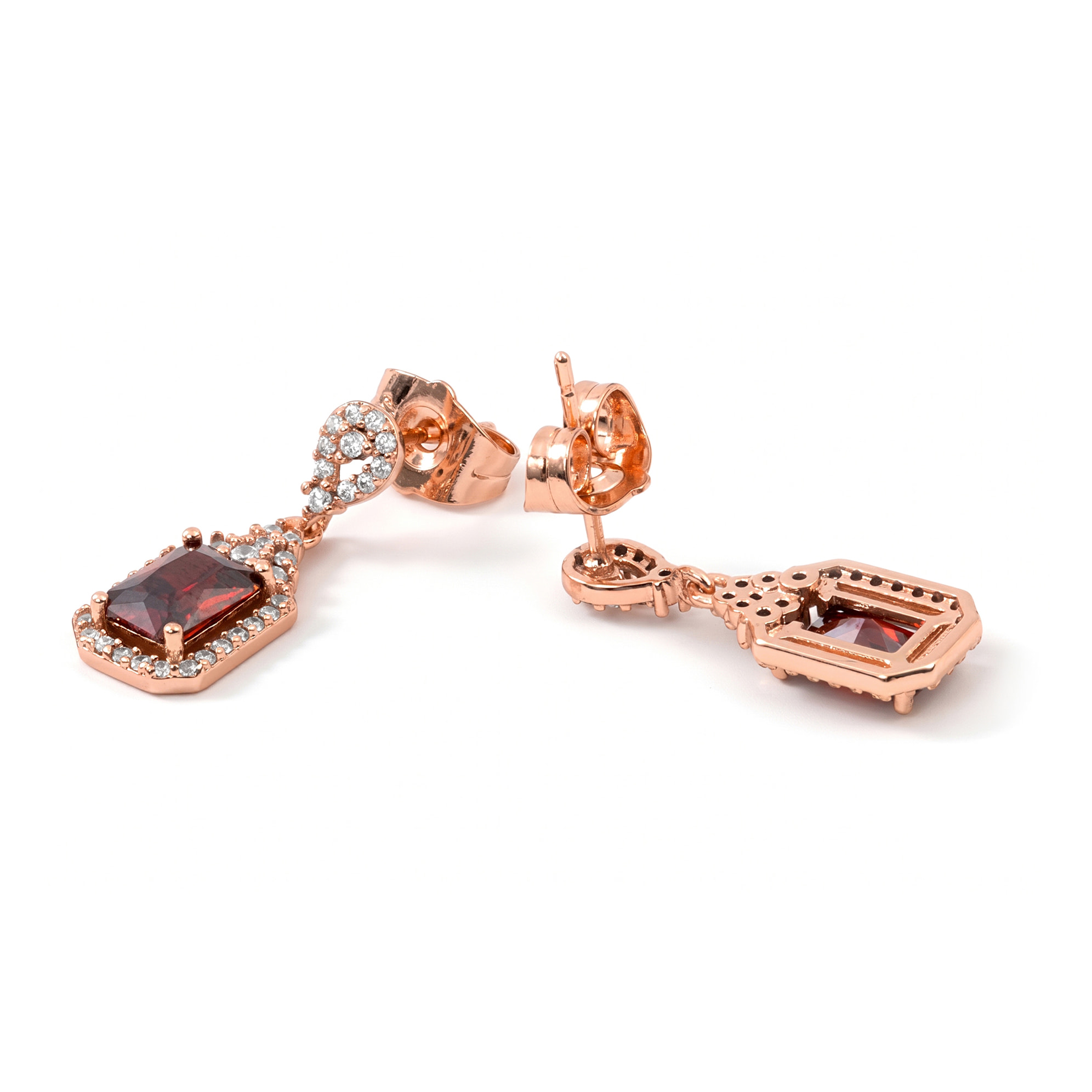 Pendientes Lely acabado oro rosa 18k