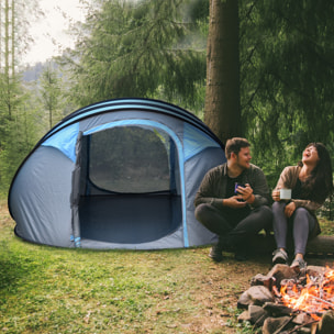 Tienda de Campaña Pop up para 4-5 Personas Tienda de Camping Instantánea con Ventanas Bolsillos y Bolsa de Transporte Impermeable Anti-UV 263,5x220x123 cm Azul