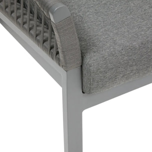 Fauteuil de salon de jardin "Oriengo" anthracite & graphite en aluminium traité époxy