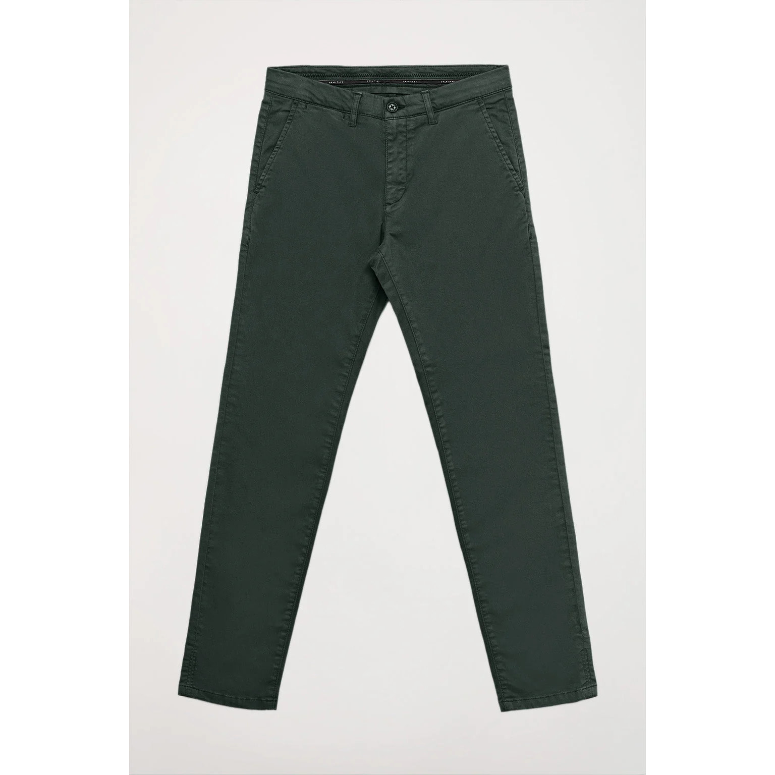 Pantalón chino verde de algodón elástico con detalles Polo Club