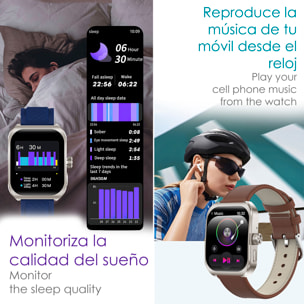 DAM Smartwatch Z88 Pro doble pulsera. Funciones outdoor, llamadas BT, notificaciones push. Funciones deportivas + salud. 5,2x1,2x4,1 Cm. Color: Plata