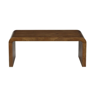 Table basse rectangulaire en bois de manguier massif 100cm noyer