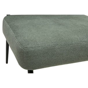 Fauteuil en tissu chenille vert kaki et métal noir VEDANA