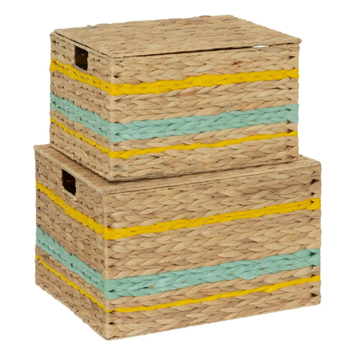 Lot de 2 malles "Gerda" L40/46cm beige