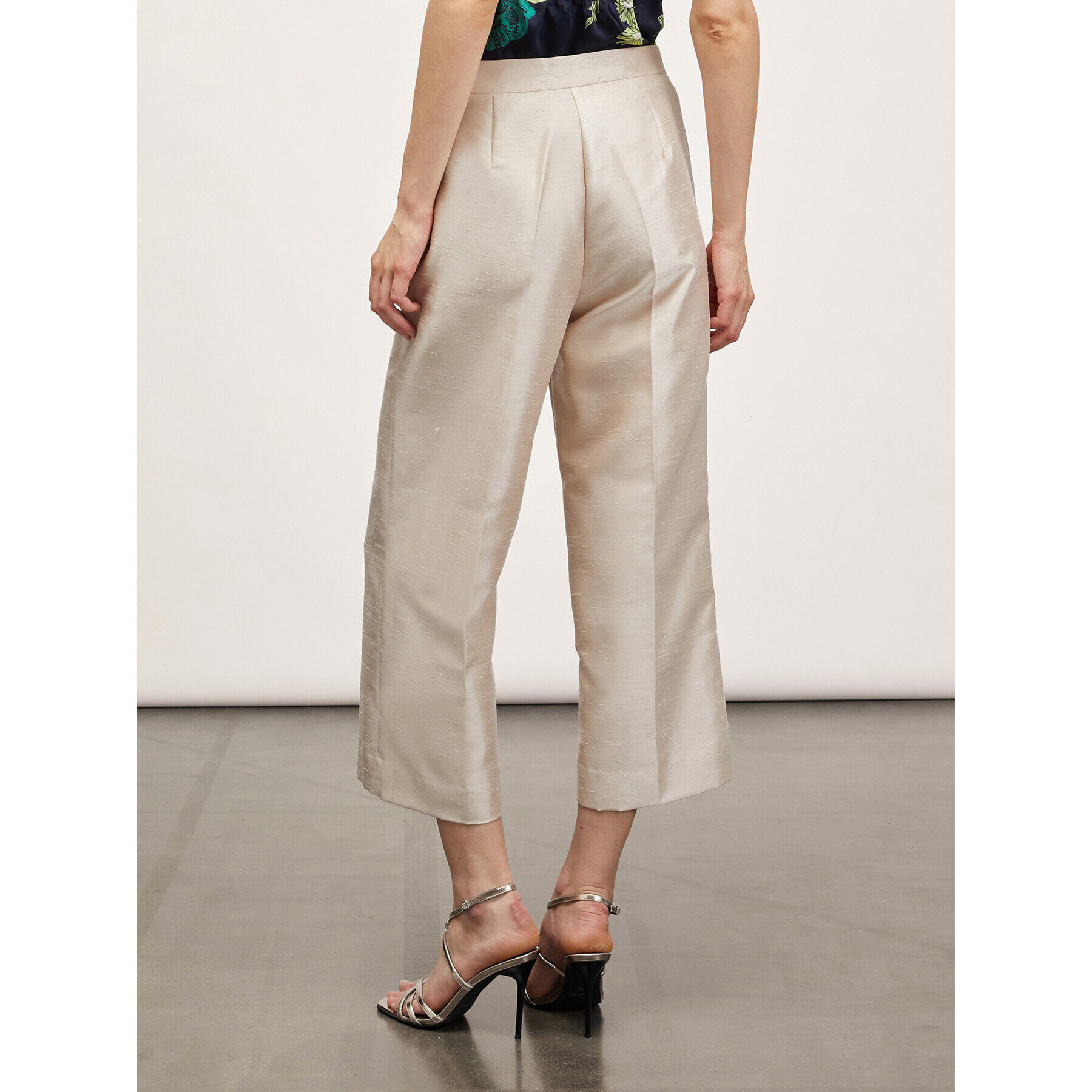 Motivi - Pantaloni cropped effetto shantung - Beige