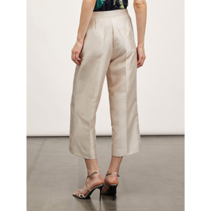 Motivi - Pantaloni cropped effetto shantung - Beige