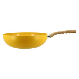 Wok 28cm avec revêtement céramique jaune - tous feux COLORAMA