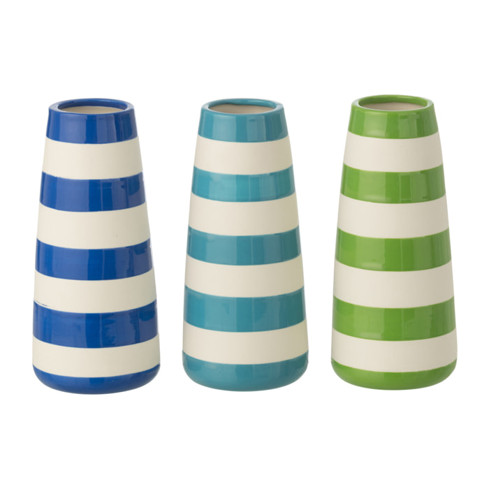 J-Line Vase Ligné - porcelaine - vert/bleu - large - 3 pièces
