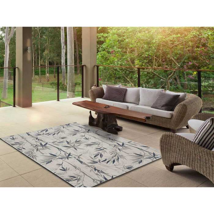 AZUR Alfombra geométrica de exterior-interior en azul, varias medidas disponibles