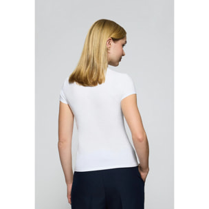 Camiseta blanca de manga corta con logo bordado Rigby Go