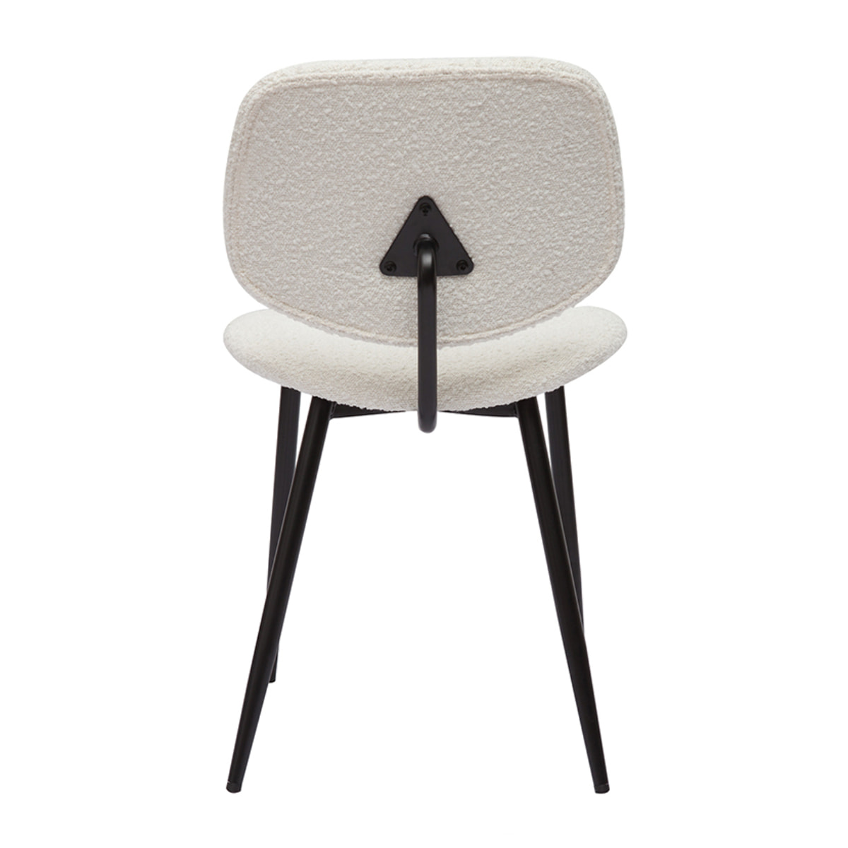 Chaises en tissu effet laine bouclée blanc et métal noir (lot de 2) TOBIAS