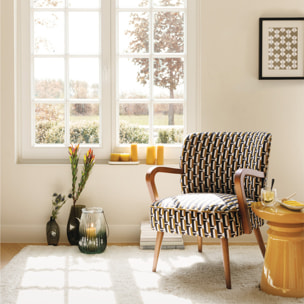 Fauteuil Chiara beige et noir