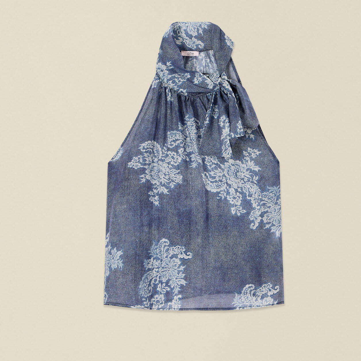 Oltre - Top con fiocco da annodare - Blu