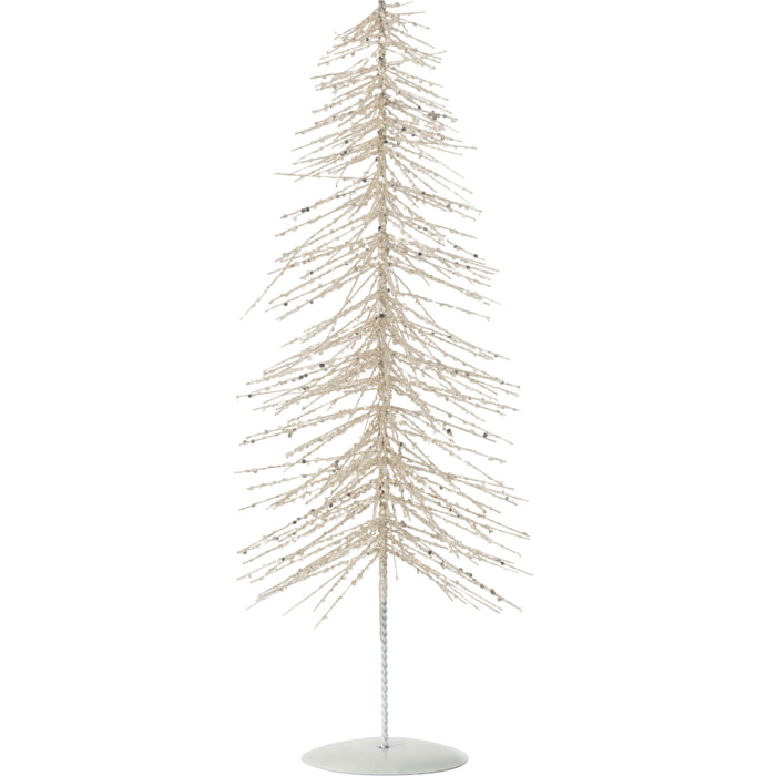 J-Line décoration Sapin De Noël Paillettes - métal/plastique - blanc/argenté - medium