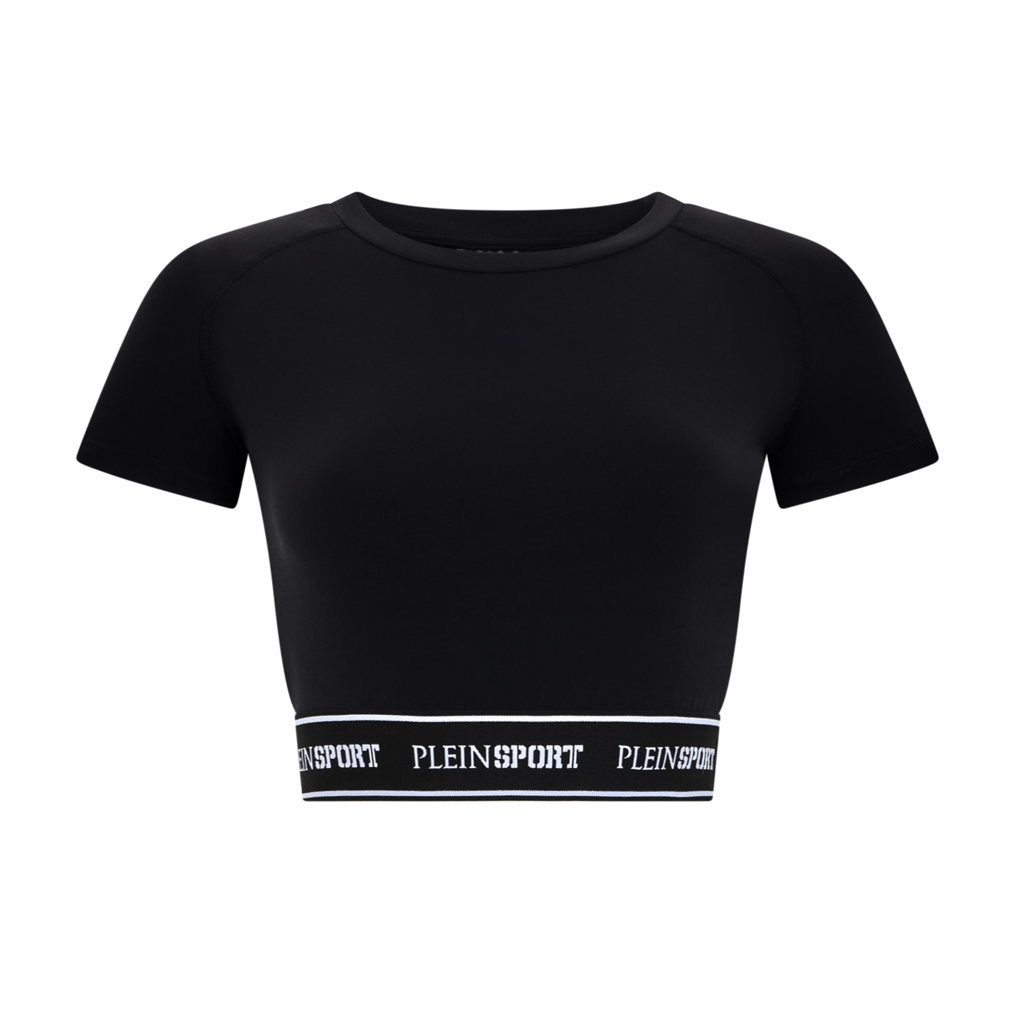 PLEIN SPORT Fleece Cropped T-Shirt
