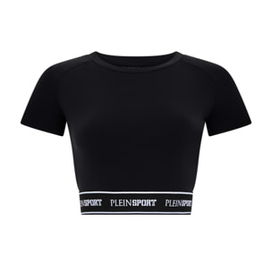 PLEIN SPORT Fleece Cropped T-Shirt