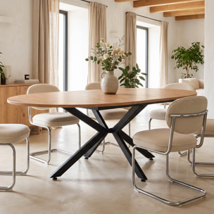 Table à manger extensible effet bois 4/6 personnes - MARIUS