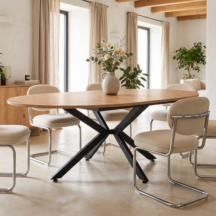 Table à manger extensible effet bois 4/6 personnes - MARIUS