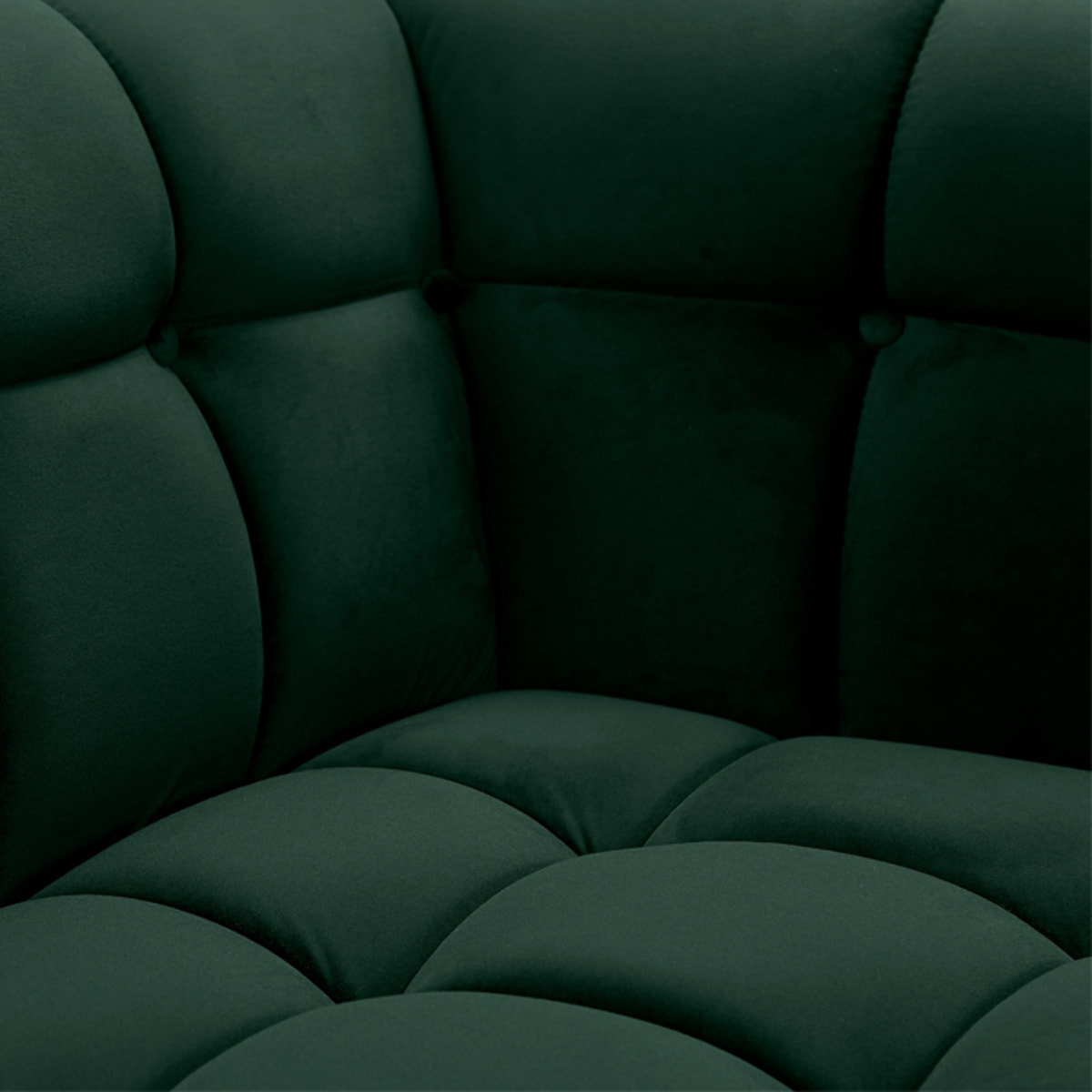 Ensemble canapé et fauteuil en velours vert 4 places - Mona