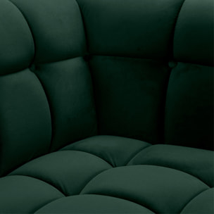 Ensemble canapé et fauteuil en velours vert 4 places - Mona