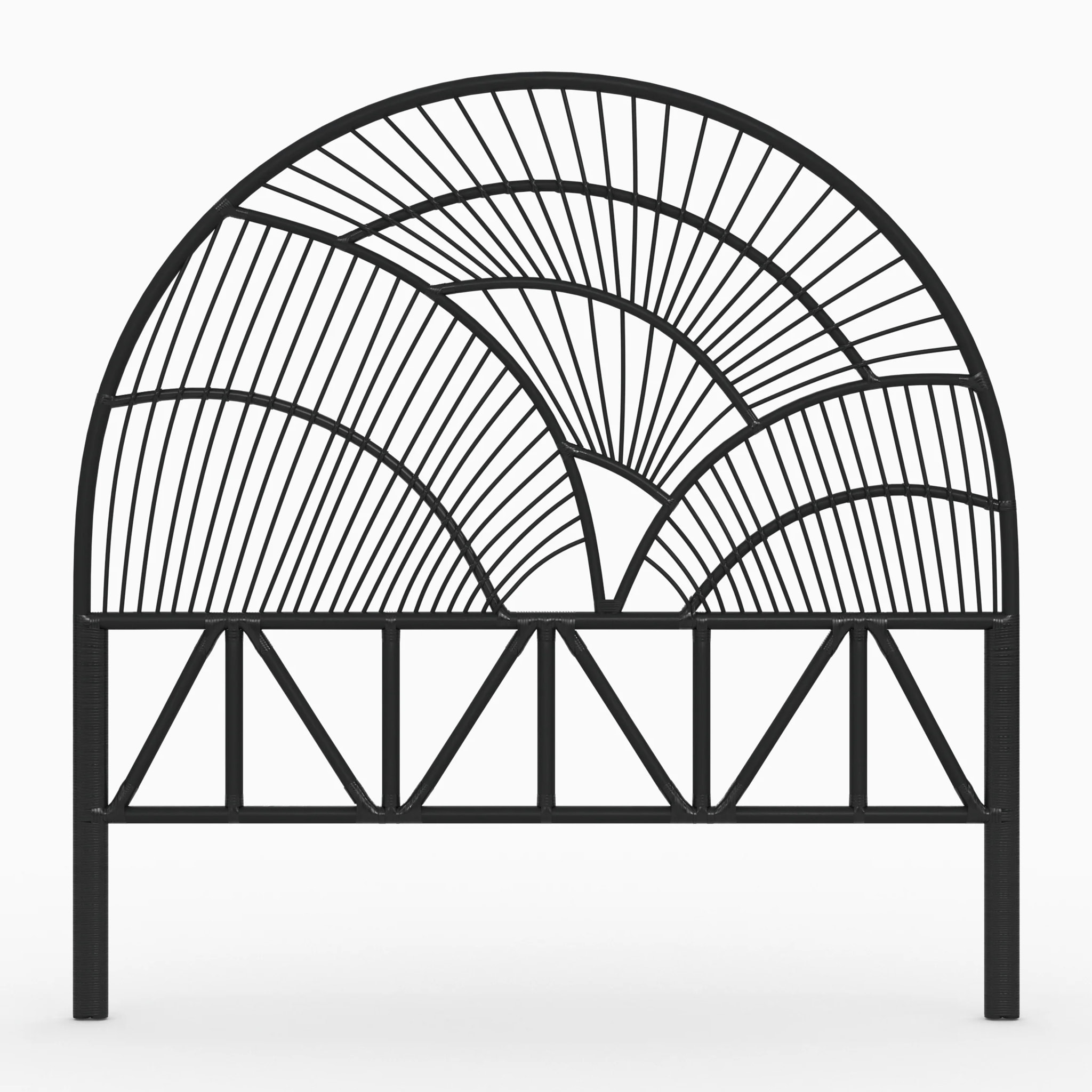 Tête de lit en rotin noir 140 cm - Séléné