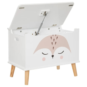 Coffre enfant renard blanc 53x54,5cm