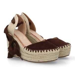 Sandalia de Mujer con Cuña de Yute, Comodas y Elegantes, Diseño Moderno con Cintas