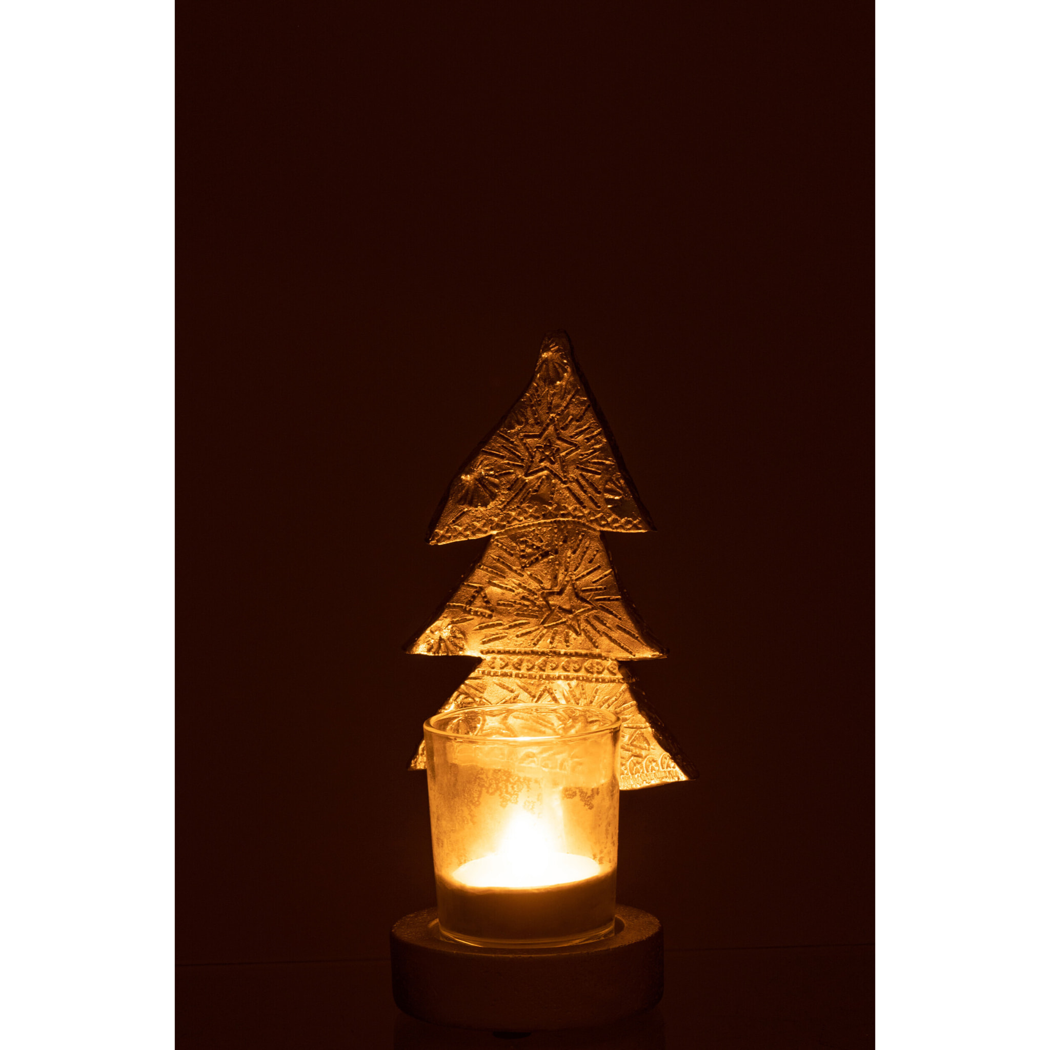 J-Line bougeoir arbre de Noël - plastique - argent