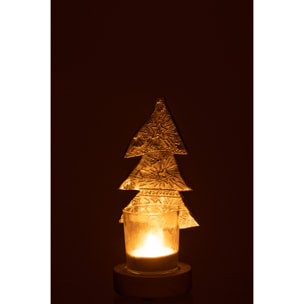 J-Line bougeoir arbre de Noël - plastique - argent