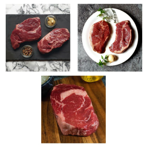Colis Boeuf Argentine : 4 Noix Entrecôte (4x200g) - 2 Entrecôtes XL (2x300g) - 4 Faux Filet (4x200g) - 2,2kg - Argentine
