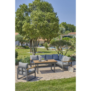 YONAHA - Ensemble repas de jardin 7 places en aluminium