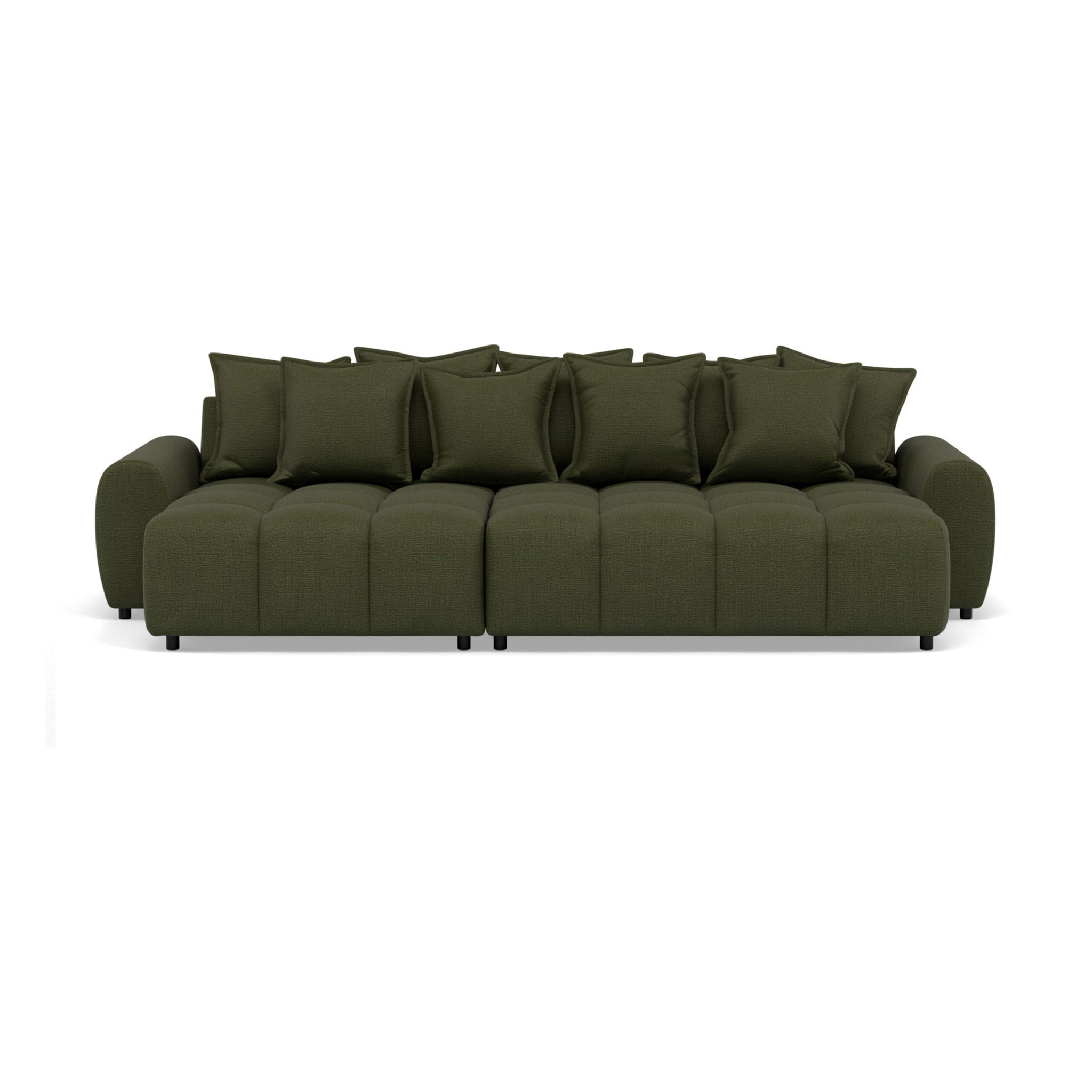Adelaide - canapé d'angle réversible 4 places avec pouf d'appoint en tissu texturé - Vert