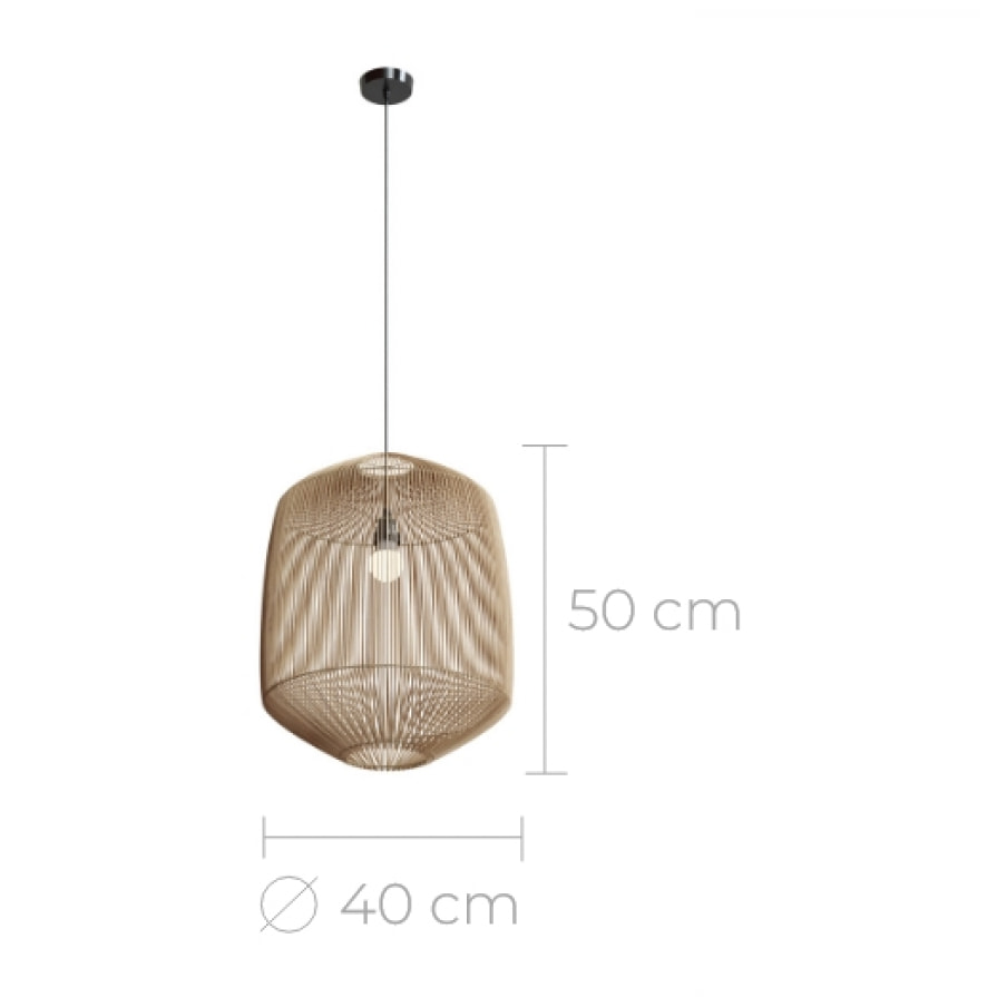 Abat-jour naturel pour suspension en rotin D40 cm - Hajar
