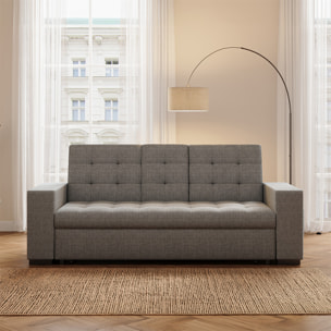 Canapé convertible gris foncé avec rangements TILIA