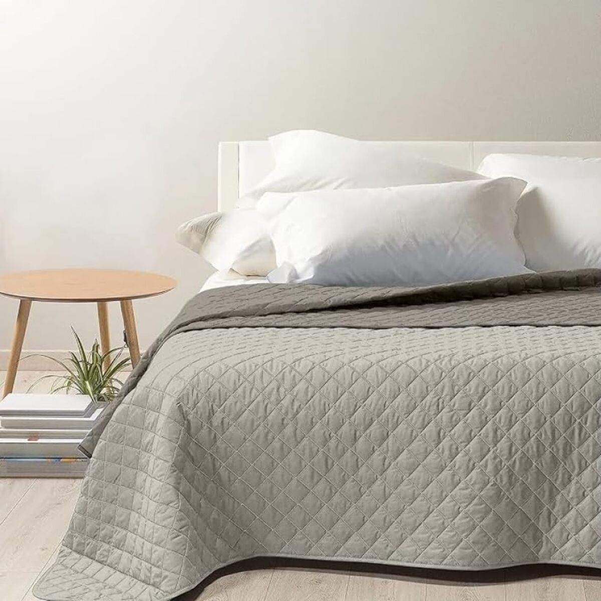 INTRECCI Copriletto Una Piazza E Mezza Estivo, Trapunta Estiva, 210x260 cm, Coperta Estiva, anche Primaverile, Double Face, Moderna, Leggera, Elegante. Colore: Panna/Tortora