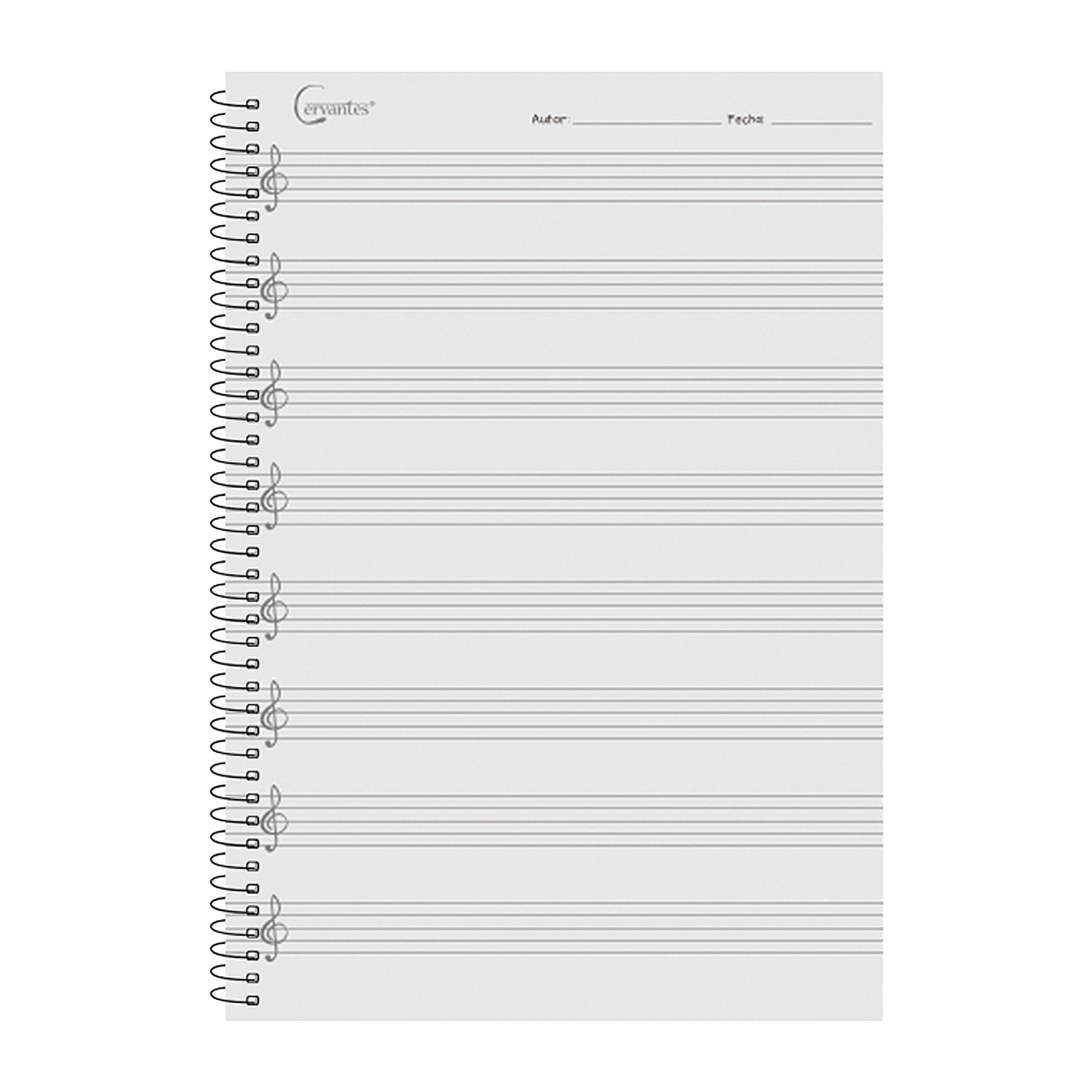 PACK 12 UNIDADES CUADERNO DE MÚSICA 4 PENTAGRAMAS A5 CERVANTES