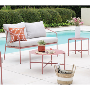 Salon de jardin en acier - 4 places - terracotta - CAP FERRET