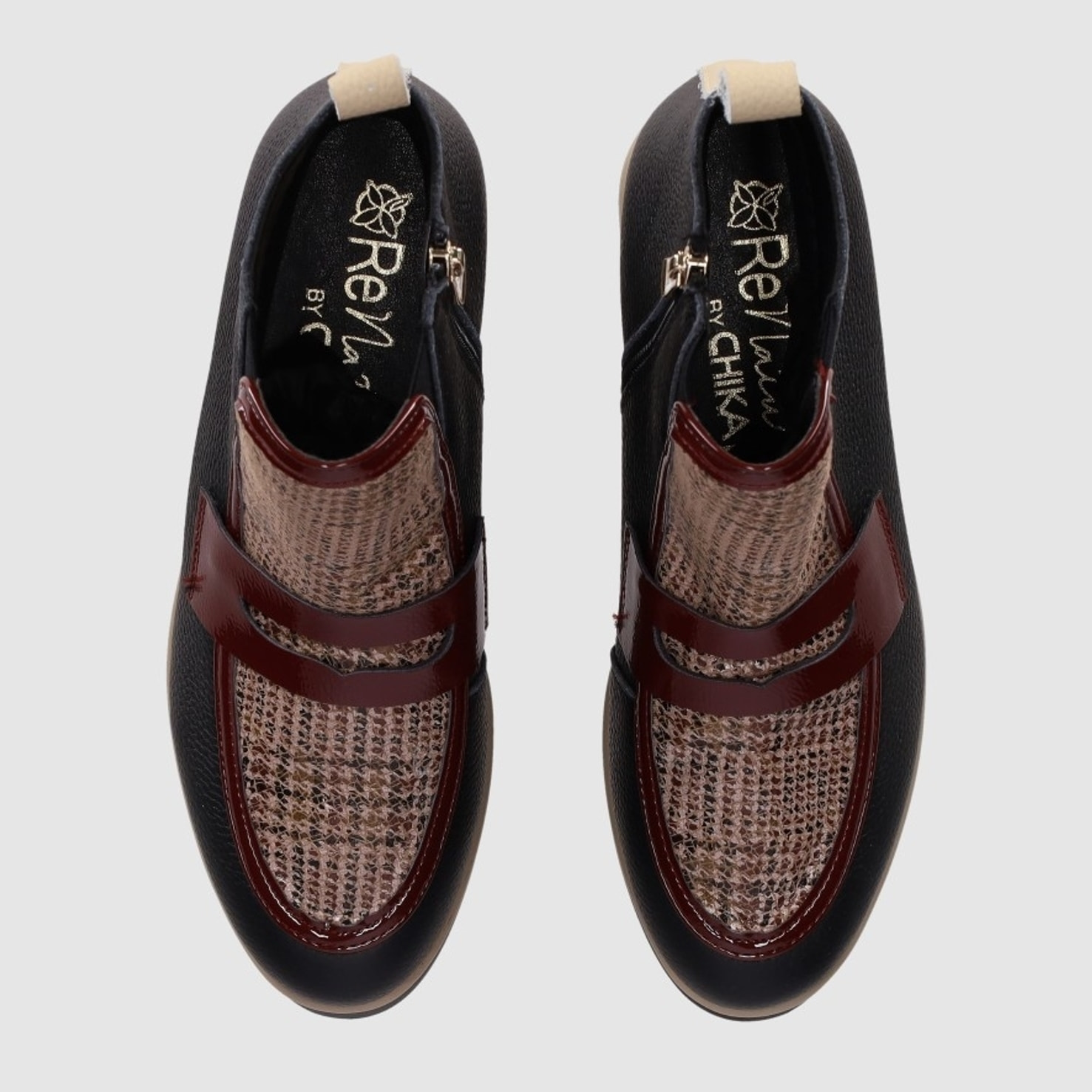 Botines de Piel - Multicolor - Tacón: 3 cm
