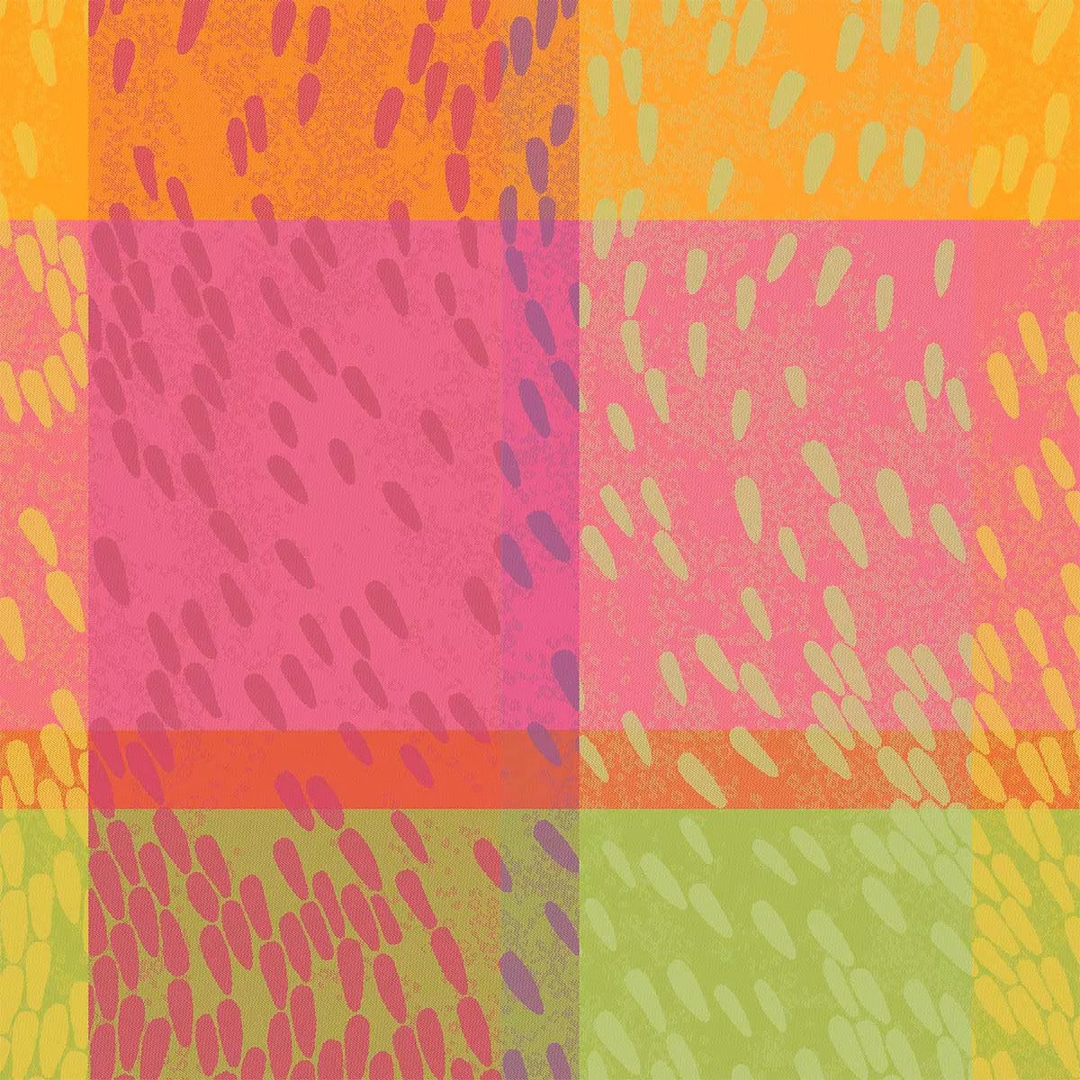 Serviette pur coton 220 g/m² motif jacquard rose vert Mille sources berlingot