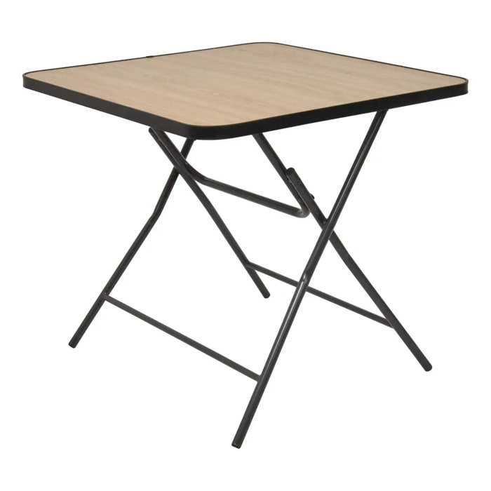 Table pliante 4 places Flexy Plus 80x80cm noir