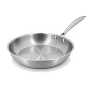 Poêle en acier inoxydable 24cm - fait en France - tous feux TRIPLY