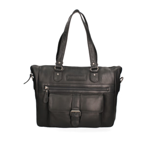 Borsa a spalla da uomo In Vera pelle Made in Italy 40x28x11 cm